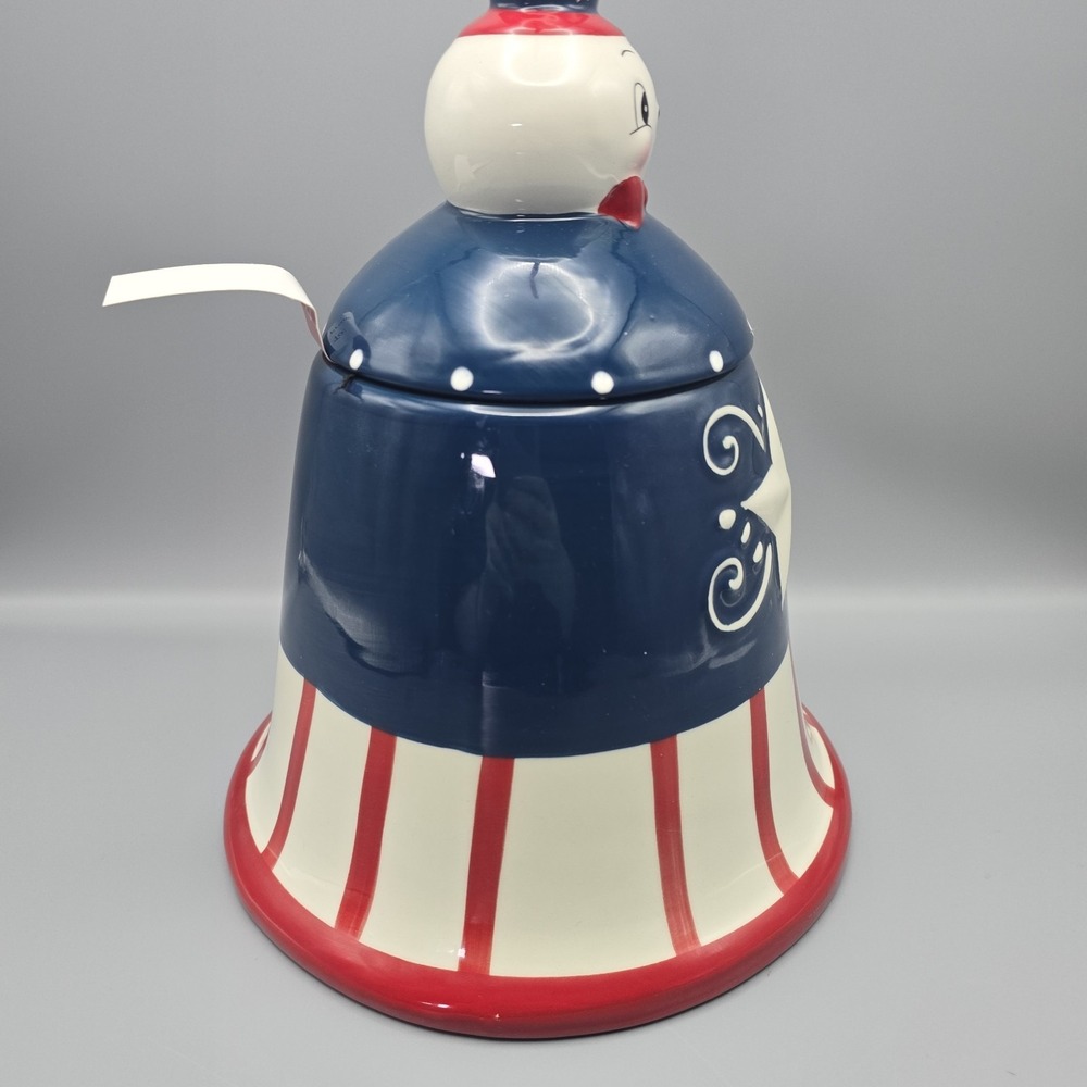 Johanna‎ Parker Carnival Cottage Mr Liberty Bell Cookie Jar Patriotic Canister - Picture 6 of 16